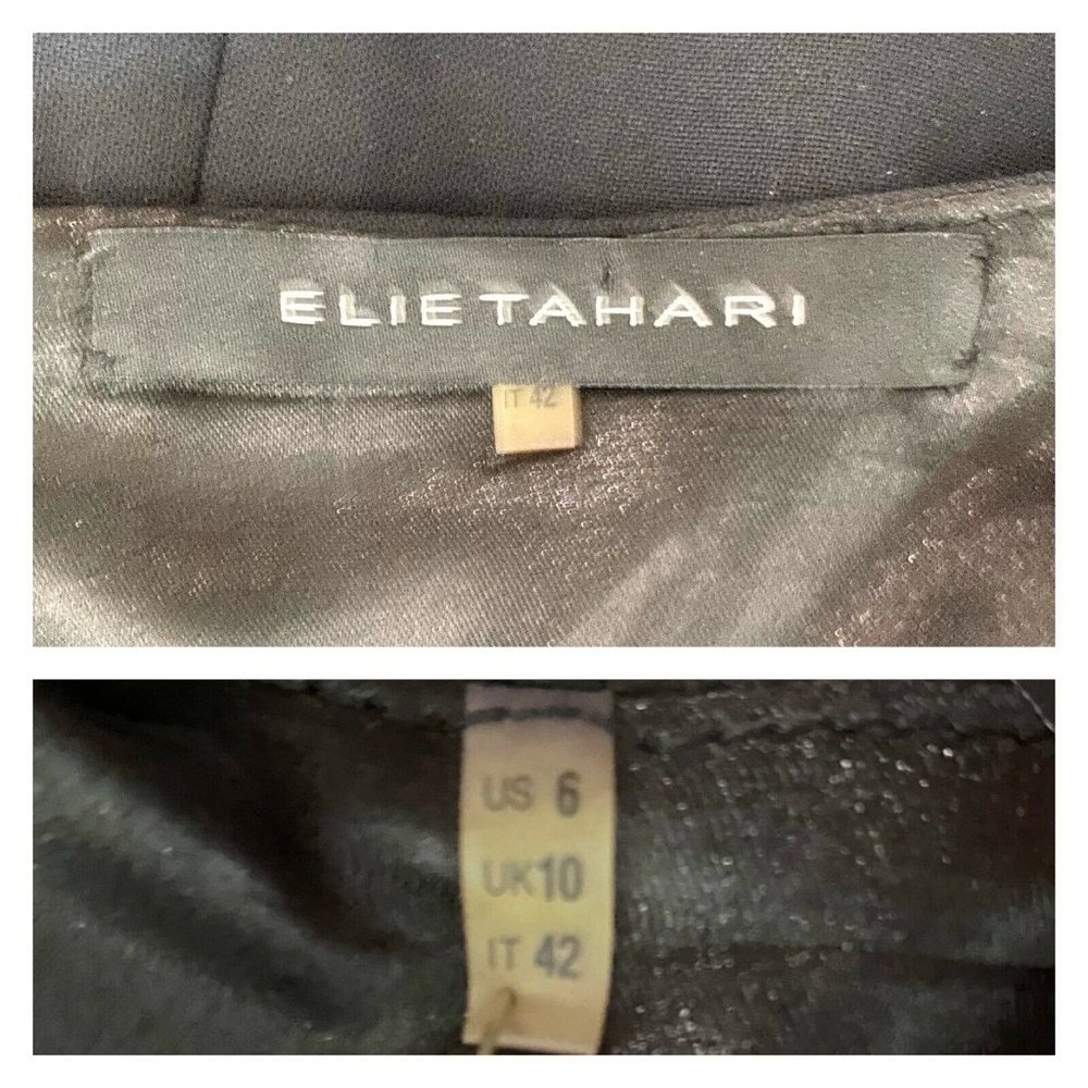 Elie Tahari Sleeveless Square Neck Wool Blend Ribbon Belted Dress Size 6 - Picture 6 of 7